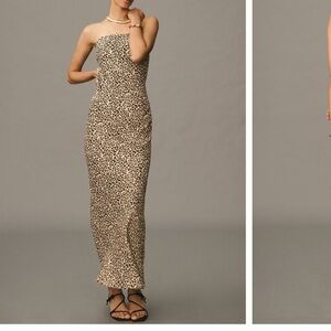 The fleur strapless satin maxi dress